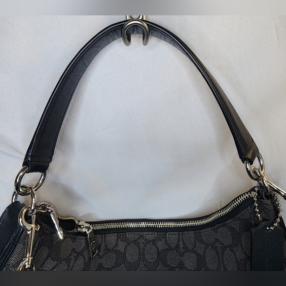 Coach Black and Gray Signature Hobo Bag - Picture 2 of 15